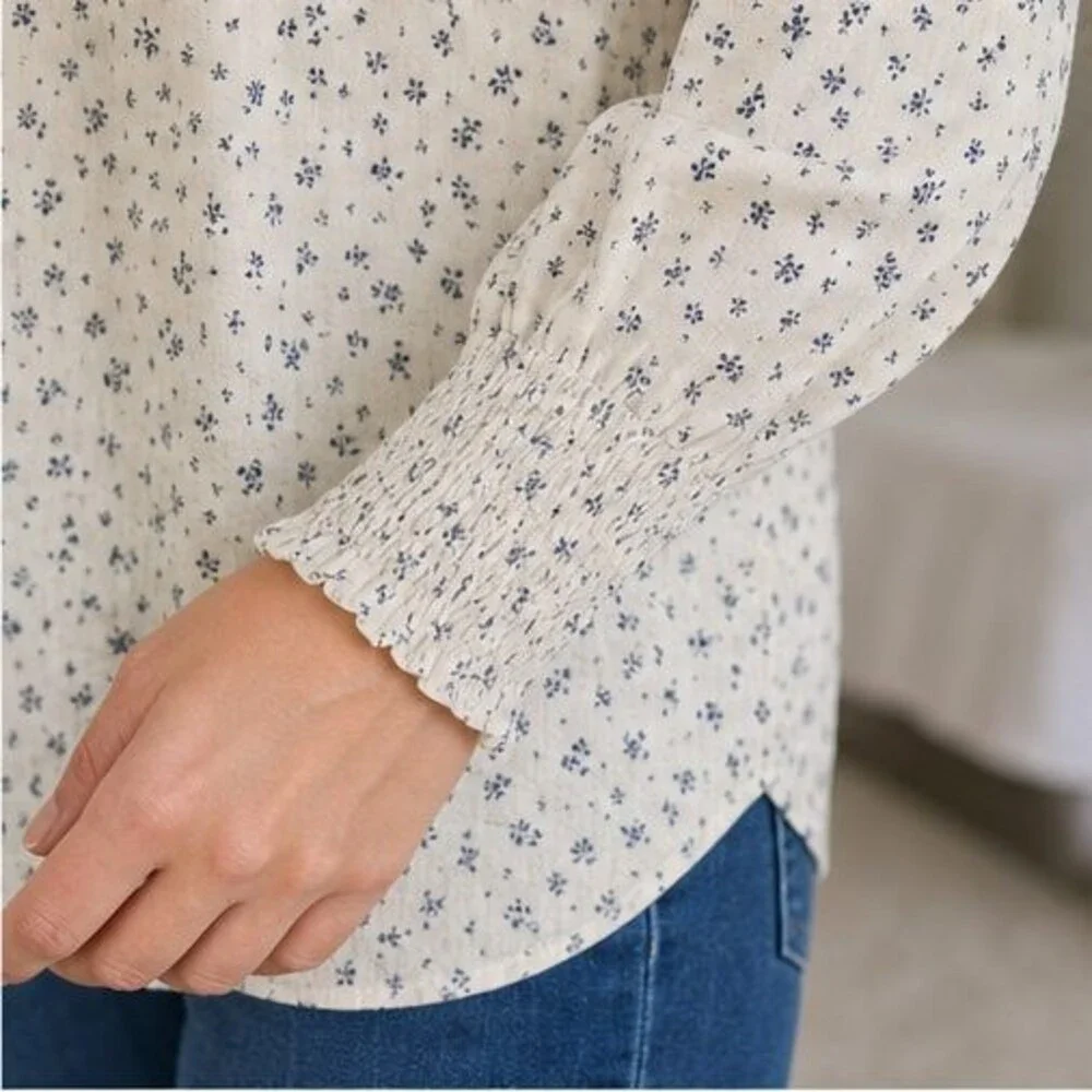 Gray Lace Trim Top